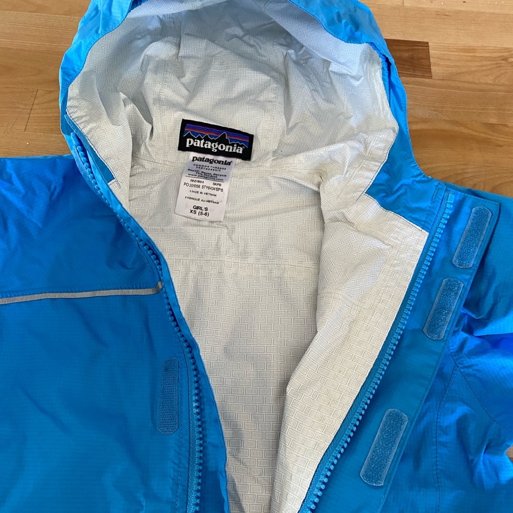 Patagonia h2No Waterproof Girls / Kids Blue Jacket XS 5-6 - Picture 10 of 12